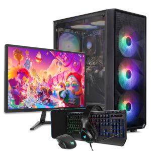 PC Gamer Completo Pichau Aura III, Intel i5-10400F, GeForce RTX 3060 12GB, 16GB DDR4, SSD M.2 480GB + Monitor + Kit Periféricos