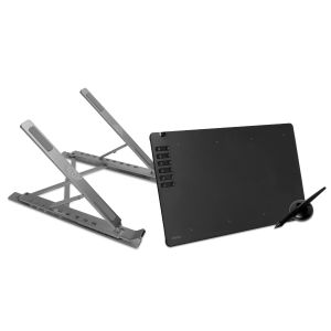 Kit Mesa Digitalizadora Zinnia Momentum MT500 e Base Galatsi, Liga de Aluminio, Prata