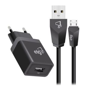 Kit Carregador Micro USB ELG, 1m, Preto, KT510WC