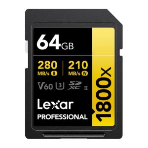 Cartao de Memoria Lexar Professional 1800x, 64GB, SDXC, UHS-II, LSD1800064G-BNNNG
