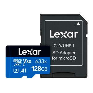 Cartao de Memoria Lexar 633x, 128GB, Micro SDXC, UHS-II, Com Adaptador, LSDMI128BB633A