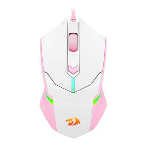 Mouse Gamer Redragon Centrophorus 2, RGB, 7200DPI, 6 Botoes, Branco E Rosa, M601WP-RGB