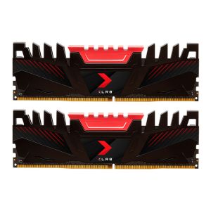 Memoria PNY XLR8, 16GB (2x8GB), DDR4, 3200MHz, C16, Preta e Vermelha, MD16GK2D4320016AXR