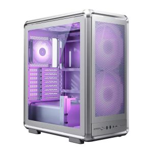 Gabinete Gamer Cooler Master Masterframe 500 Mesh, ARGB, Mid-Tower, Com 3 Fans, Prata, MF500M-SHNN-S01 Gabinete Gamer Cooler Master Masterframe 500 Mesh, ARGB, Mid-Tower, Com 3 Fans, Prata, MF500M-SHNN-S01