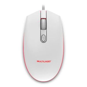 Mouse Gamer Multi, Led 7 Cores, 2400 DPI, Branco, MO299