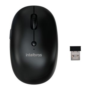 Mouse Wireless Intelbras MSI 100, 2400DPI, Preto, MSI100-PRETO