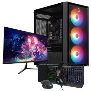 PC Gamer Completo Mancer Assur XVII, Intel Core i5, Radeon RX 590 8GB, 16GB DDR3, SSD 1TB + Monitor + Kit Periféricos
