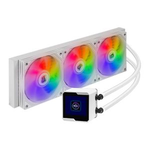 Water Cooler Pichau Aqua 360X P1 White Edition, 360mm, ARGB, Display LCD Customizavel, PG-AQ360X-WH01