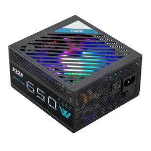 Fonte Azza 650W, ARGB, 80 Plus Bronze, Preta, PSAZ-650W-ARGB