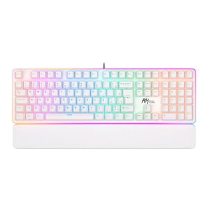 Teclado Mecanico Gamer Royal Kludge RK918, RGB, ABNT2, Switch Red, Branco, RK918-WHIT-H-POR