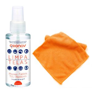 Kit Limpa de Telas Geonav Screen Solution, 120ml, Toalha Microfibra, SC120ML