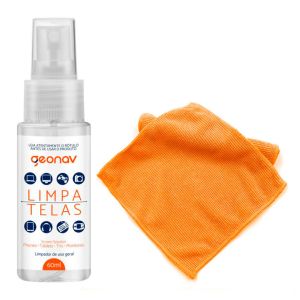Kit Limpa de Telas Geonav Screen Solution, 60ml, Toalha Microfibra, SC60ML