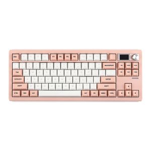 Teclado Mecanico Epomaker Shadow S, ARGB, Switch Flamingo, Pink White,...
