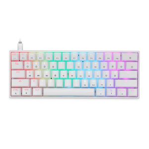 Teclado Mecanico Skyloong GK61, RGB, Switch Optico Marrom, Branco, SKL-GK61-RGB-BW-WH