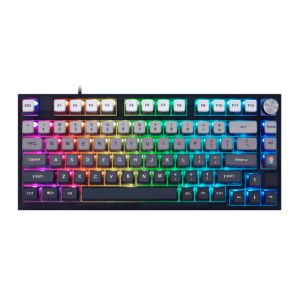 Teclado Mecanico Skyloong GK75, RGB, Switch Optico Vermelho, Preto e Cinza, SKL-GK75-RGB-RD-BK-GY
