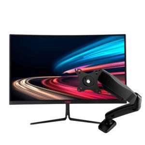 Kit Monitor e Suporte, Suporte Para Monitor de Mesa Articulado Pichau + Monitor Pichau Curvo Athen 27" Full HD 1MS 165HZ