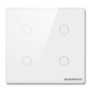 Interruptor Inteligente Nova Digital, Wi-Fi, 4 Botoes, Branco, SY-BR4-W