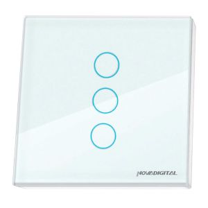 Controle Touch RF Nova Digital, 3 Botoes, Branco, SYT-C03-W