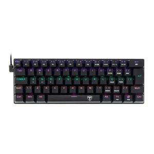 Teclado Mecanico Gamer T-Dagger Arena, Rainbow, Switch Azul, Preto, T-TGK321-BL