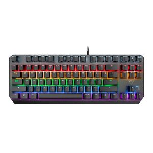 Teclado Mecanico Gamer Trust GXT 834 Callaz, Led, Rainbow, ABNT2, Compacto, Switch Linear, Preto, T24623