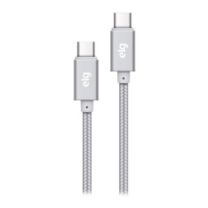 Cabo Tipo-C Para USB Tipo-C ELG, 1m, Prata, TC2TCBS Cabo Tipo-C Para USB Tipo-C ELG, 1m, Prata, TC2TCBS