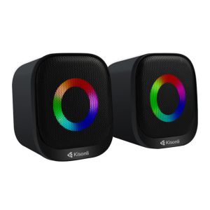 Caixa de Som Kisonli Thunderedge X3, RGB, 6W, USB, Preto, TED-X3-BL05