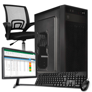 PC Home Mancer HM781, Intel Core i3, 8GB DDR3, SSD 120GB + Monitor + Cadeira + Kit Periféricos 