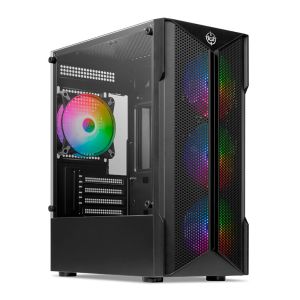 Gabinete Gamer TGT Skylancer V2, Mid-Tower, Lateral De Vidro, Com 4 Fans, Preto, TGT-SKLV2-BK-4F