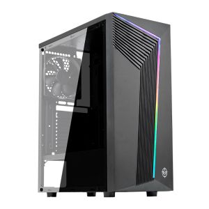 Gabinete Gamer TGT Tracer, RGB, Mid-Tower, Lateral Acrilico, Com 3 Fans, Preto, TGT-TRC-RGB01
