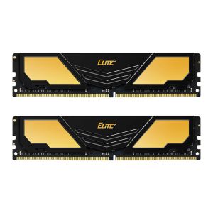Memoria Team Group T-Force Elite Plus, 32GB (2x16GB), DDR4, 3200MHz, C22, Preto e Dourado, TPD432G3200HC22DC01