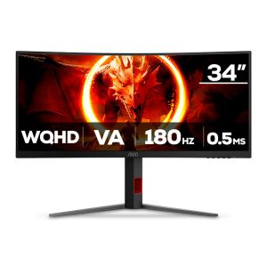 Monitor Gamer AOC Agon Quad 34, 34 Pol, VA, WQHD, 0.5ms, 180Hz, FreeSync Premium, HDMI/DP, U34G4C Monitor Gamer AOC Agon Quad 34, 34 Pol, VA, WQHD, 0.5ms, 180Hz, FreeSync Premium, HDMI/DP, U34G4C