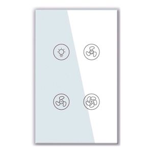 Interruptor Inteligente Para Ventilador Nova Digital, Wi-Fi, Branco, VLK-US-RF