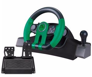 Volante Multi 2x1 Xbox One PC Com Marcha Acoplada + Pedais, JS077