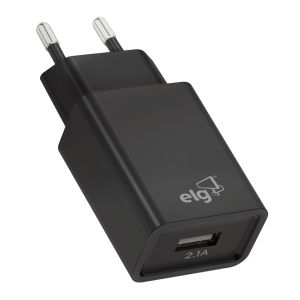 Carregador de Parede Elg Universal, USB-A, Bivolt, Preto, WC1APT Carregador de Parede Elg Universal, USB-A, Bivolt, Preto, WC1APT