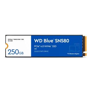 SSD WD Blue SN580, 250GB, M.2 2280, PCIe NVMe, Leitura 4000 MB/s, Gravacao 2000 MB/s, WDS250G3B0E