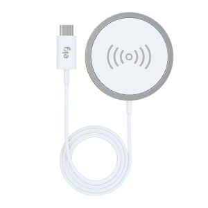 Carregador Wireless ELG Safemag, 15W, Branco, WQ2WH