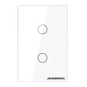 Interruptor Touch Duplo Nova Digital, Wi-Fi, Branco, WS-US2-W