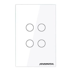 Interruptor Touch Nova Digital, Wi-Fi, 4 Botoes, Branco, WS-US4-W