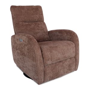 Poltrona Eletrica Zinnia Ambar, Tecido Algodao Chenille, Caramelo Claro, ZNC-AMB-CA01