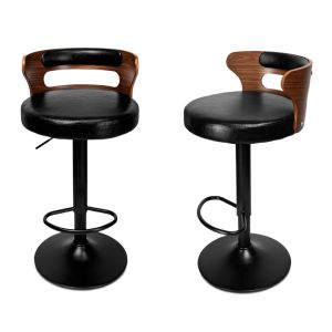 Kit Banqueta Zinnia Detroit Design ZB2, 2 unidades, Preto, ZNC-DTDS-BK01