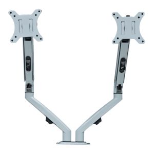 OPENBOX Suporte Articulado Com Pistao a Gas Para 2 Monitores Zinnia Nimbo 200, 17 Pol. a 27 Pol., Branco, ZNO-ZNNBO200-WH01