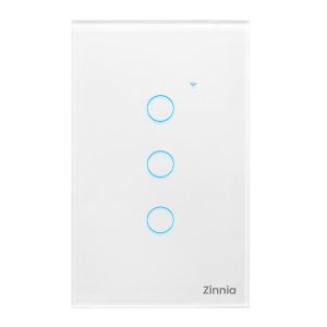 Interruptor Smart Zinnia, 3 Botoes, 10A, 50/60Hz, Branco, ZNS-I3B