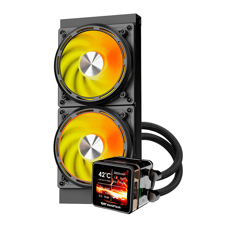 Water Cooler Aigo Darkflash DE240, ARGB, Display IPS 2.88 Pol, 240mm, Preto, DE-240-BK - miniatura 3