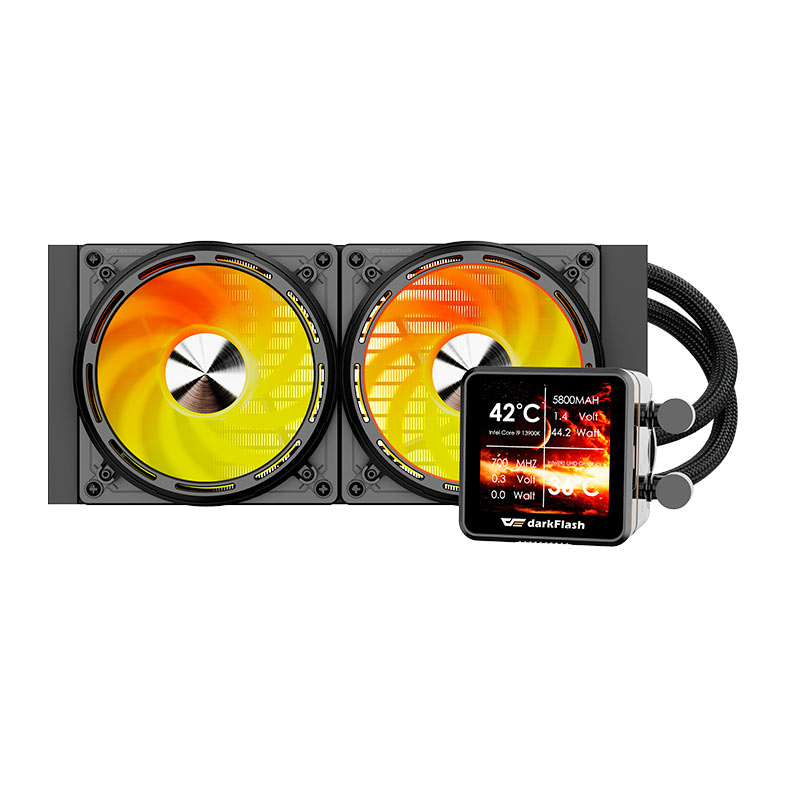 Water Cooler Aigo Darkflash DE240, ARGB, Display IPS 2.88 Pol, 240mm, Preto, DE-240-BK - miniatura 4