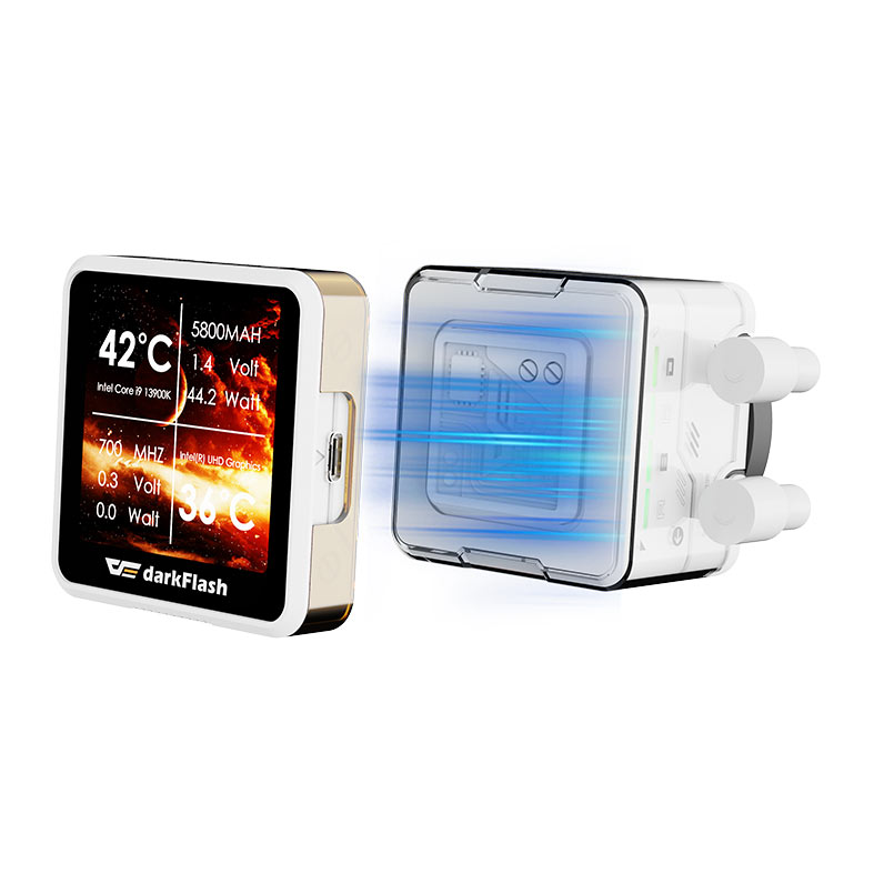 Water Cooler Aigo Darkflash DE240, ARGB, Display IPS 2.88 Pol, 240mm, Branco, DE-240-WH - miniatura 6