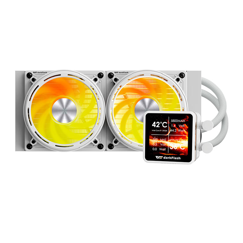 Water Cooler Aigo Darkflash DE240, ARGB, Display IPS 2.88 Pol, 240mm, Branco, DE-240-WH - miniatura 4