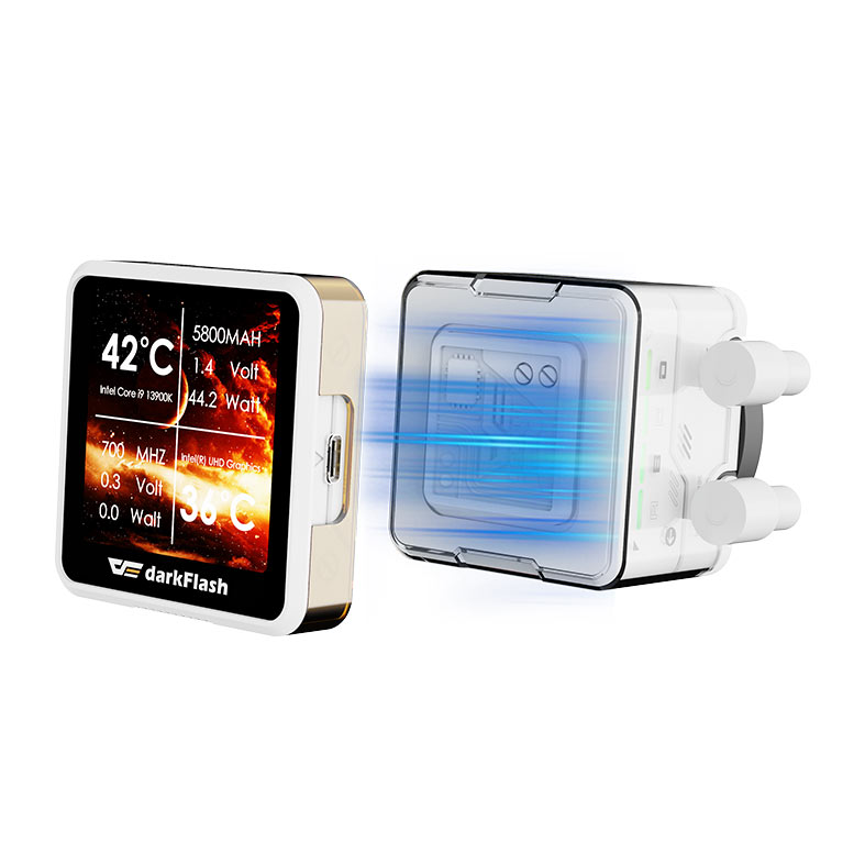 Water Cooler Aigo Darkflash DE360, ARGB, Display IPS 2.88 Pol, 360mm, Branco, DE-360-WH - miniatura 6