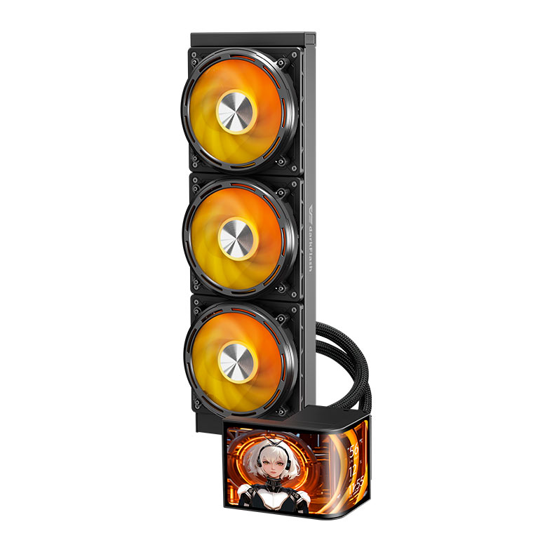Water Cooler Aigo Darkflash UV360, 360mm, ARGB, Display OLED Curvo, Preto, DF-UV360-BK - miniatura 3