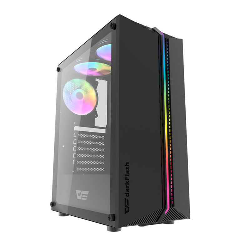 Gabinete Gamer Aigo DarkFlash DK151, RGB, Mid-Tower, Lateral de Vidro, Com 3 Fans, Preto, DK151-BK - miniatura 3