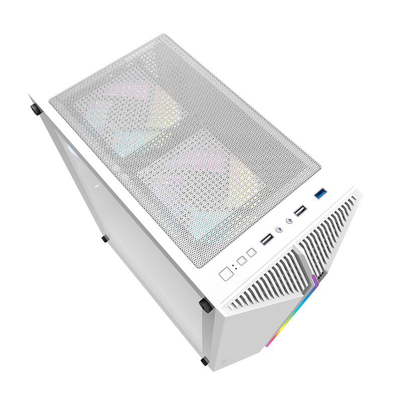 Gabinete Gamer Aigo DarkFlash DK151, RGB, Mid-Tower, Lateral de Vidro, Com 3 Fans, Branco, DK151-WH - miniatura 5